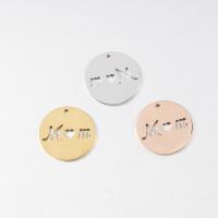 Stainless Steel Pendants Round polished DIY & hollow Approx 1.5mm Sold By PC