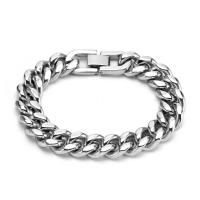 Titan Stål Armband, plated, pansarkedja & för människan, silver, 12mm, Längd Ca 18 cm, Säljs av PC