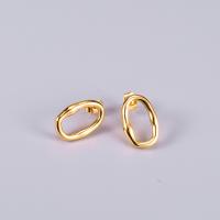 Roestvrij staal Stud Earrings, 316L roestvrij staal, Geometrisch Patroon, gold plated, voor vrouw, gouden, 15x20mm, Verkocht door pair