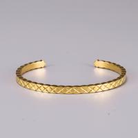 316L roestvrij staal Manchet Bangle, gold plated, voor vrouw, gouden, 58x4mm, Verkocht door PC