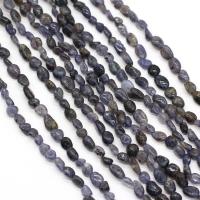 Iolit Bead, Oregelbunden, naturlig, DIY, purpur, 6-8mm, Såld Per 38 cm Strand