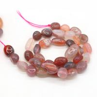 Naturlig röd agat pärlor, Red Agate, Oregelbunden, DIY, blandade färger, 10-12mm, Såld Per 38 cm Strand