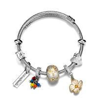 Nehrđajući čelik Europska pljuska Bangle, pozlaćen, Podesiva & za žene & emajl & s Rhinestone, više boja za izbor, Prodano By PC