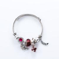 aço inoxidável Europeu Cuff Bangle, with cristal, banhado, Ajustável & para mulher & com strass, Mais cores pare escolha, vendido por PC