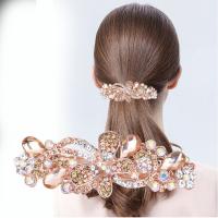 Barrettes de cheveux, alliage de zinc, Placage, styles différents pour le choix & pour femme & avec strass, plus de couleurs à choisir, 90x30mm, Vendu par PC