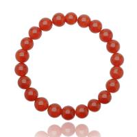 Red Agate Narukvice, Krug, modni nakit & za žene, 8mm, Približno 23računala/Strand, Prodano Per 7.4 inčni Strand