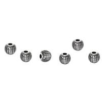 Zinc Alloy Jewelry Beads Pumpkin plated DIY silver color 4mm Sold By Bag