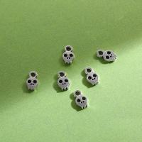 Zinc Alloy Pendel, Skull, forgyldt, Halloween smykker gave, oprindelige farve, 6x9mm, 500pc'er/Bag, Solgt af Bag