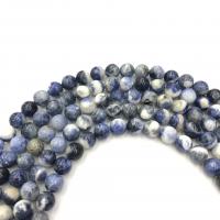 Sodalite Gyöngyök, Kerek, csiszolt, DIY, kék, Naponta eladott 38 cm Strand