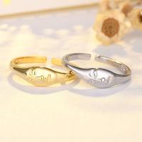 Messing Manschette Fingerring, Gesicht, plattiert, Modeschmuck & für Frau, keine, 6.80x2mm, verkauft von PC