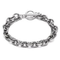 acero inoxidable Pulsera, chapado en color de plata, diverso tamaño para la opción & para hombre, plateado, Vendido por UD