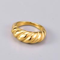 Anillo de dedo de acero inoxidable, acero inoxidable 316L, chapado en color dorado, para mujer, dorado, Vendido por UD