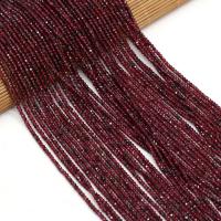 Naturlig granat perler, Garnet, Abacus, du kan DIY & facetteret, granat, 2x3mm, Solgt Per 38 cm Strand