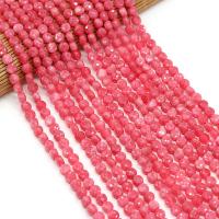 Marble Beads, Geverfd Marmer, Rond plat, DIY & gefacetteerde, roze, 6mm, Per verkocht 38 cm Strand