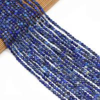 Lapis Lazuli Pärlor, Flat Round, naturlig, DIY & fasetterad, purpur, 4mm, Såld Per 38 cm Strand