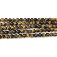 Tiger Eye Kralen, Ronde, gepolijst, DIY, gemengde kleuren, Per verkocht 38 cm Strand