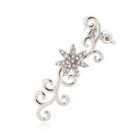 Zinc Alloy Øreringe Cuff, for kvinde & med rhinestone, flere farver til valg, 54x13mm, Solgt af PC