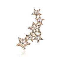 Zinc Alloy Earring Cuff, voor vrouw & met strass, meer kleuren voor de keuze, 45x14mm, Verkocht door PC