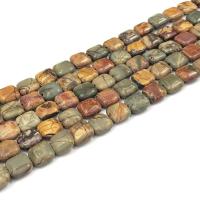 Jasper Picasso Bead, polerad, DIY, blandade färger, Såld Per 38 cm Strand