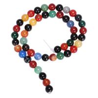 Perline naturali in agata arcobaleno, agate, Cerchio, lucido, DIY, multi-colore, Venduto per 38 cm filo