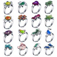 Emaille Stimmung Fingerring, Zinklegierung, plattiert, Einstellbar & unisex, gemischte Farben, 17mm, 100PCs/Box, verkauft von Box