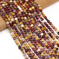 Natural Egg Yolk Stone Beads Flat Round DIY & faceted mixed colors 6mm Sold Per 38 cm Strand