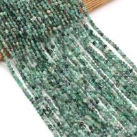 Gemstone smykker perler, Emerald, Flad Rund, du kan DIY & facetteret, grøn, 4mm, Solgt Per 38 cm Strand