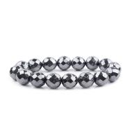 Hématite bracelet, pour homme & facettes, noire, Vendu par 19 cm brin