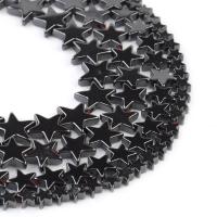 Perles hématite magnétique, étoile, poli, DIY, noire, Vendu par 38 cm brin