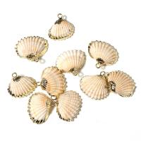 Shell Pendler, Zinc Alloy, med White Shell, blandede farver, 16-20mm, 5pc'er/Bag, Solgt af Bag