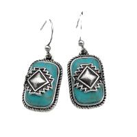 Turquoise Earring Zinc Alloy with turquoise plated fashion jewelry & for woman Sold By Pair