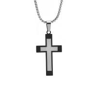 Titanium Steel Necklace Cross plated box chain & for man Length Approx 23.62 Inch Sold By PC