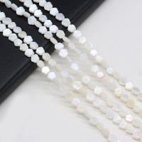 Prirodni White Shell perle, Školjka, Cvijet, ručno izrađen, možete DIY, bijel, 6mm, Prodano Per 38 cm Strand