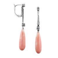 Zinc Alloy Øreringe, med Syntetisk Coral, forgyldt, mode smykker & for kvinde & med rhinestone, 52x8mm, Solgt af par