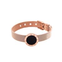 Titanium armbanden, Titanium Staal, met acryl Strass, Geometrisch Patroon, rose goud plated, Lengte verstelbaar & voor vrouw, rose goud kleur, 18x18mm, Lengte Ca 21.5 cm, Verkocht door PC