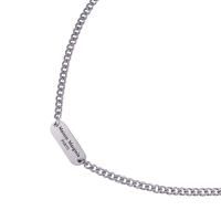 Collier d'acier titane, avec 5cm chaînes de rallonge, Motif géométrique, poli, unisexe & chaîne de gourmette, argent, 40x10mm, Longueur Environ 55 cm, Vendu par PC