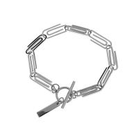 Bracciale gioielli in acciaio inossidabile, 316L acciaio inox, Motivo geometrico, lucido, Lunghezza regolabile & unisex, argento, Lunghezza Appross. 19 cm, Venduto da PC