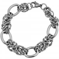 Jewelry Cruach dhosmálta Bracelet, 316L Cruach dhosmálta, snasta, unisex & méid éagsúla do rogha, airgid, Fad Thart 20 cm, Díolta De réir PC