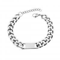 Braccialetto in titanio acciaio, Titantium acciaio, with 3cm extender chain, lucido, unisex & formato differente per scelta & catene gourmette, argento, Lunghezza Appross. 18 cm, Venduto da PC