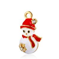 Zinc Alloy Enamel Pendants Snowman plated DIY mixed colors Sold By Bag