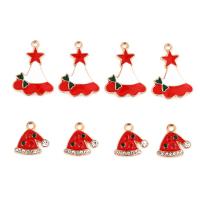 Zinklegering Kerst Hangers, Zinc Alloy, Hoed van Kerstmis, DIY & glazuur, gemengde kleuren, 100pC's/Bag, Verkocht door Bag