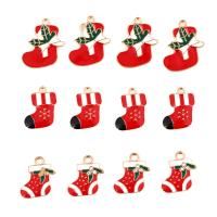 Zinklegering Kerst Hangers, Zinc Alloy, Kerst Sok, DIY & glazuur, meer kleuren voor de keuze, 100pC's/Bag, Verkocht door Bag