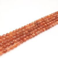 Fraise dorée goutte, Rond, naturel, DIY & unisexe, orange, Vendu par 15 pouce brin