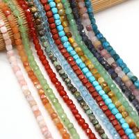 Mixed Edelsteen kralen, Natuursteen, Kubus, DIY, meer kleuren voor de keuze, 5x5mm, Per verkocht 38 cm Strand