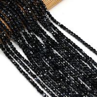 Musta + Spinel Helmi, Kuutio, tee-se-itse & kasvot, musta, 3x3mm, Myyty Per 38 cm Strand