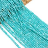 Amazonite Χάντρες, Αμαζόνιος, Κύβος, DIY & πολύπλευρη, γαλάζιο, 4x4mm, Sold Per 38 cm Strand