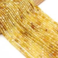 Yellow Opal Kraal, Kubus, DIY & gefacetteerde, geel, 4x4mm, Per verkocht 38 cm Strand