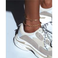 Moda Biżuteria Anklet, Titantium stali, ze 1.96 inch przedłużeniami łańcuszka, Platerowane w kolorze złota, dla kobiety, długość około 7.87 cal, sprzedane przez PC