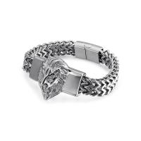 Rustfrit stål smykker Armbånd, Stainless Steel, for mennesket, oprindelige farve, 220x12mm, Solgt af PC