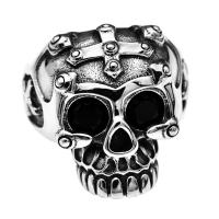 Thailand Sterling Sølv Åbent fingerring, med Resin, Skull, Justerbar & for mennesket, sølv, 23x2.50mm, Solgt af PC